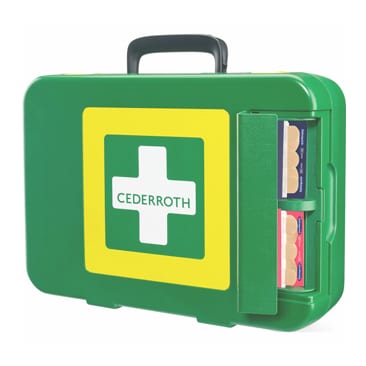 Cederroth First Aid Kit X-Large. Pleisterautomaat op de buitenkant, goed uitgerust, Robuust en duurzaam, Gemakkelijk te openen en zelf verklarende instructies