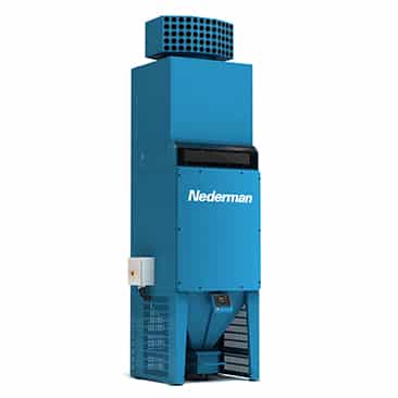 Nederman Filtertoren MCP-16RC. De Air Purification Tower MCP-16RC is een patroonfilter voor ruimtelijke reiniging met 60 individueel instelbare uitblaasnozzles
